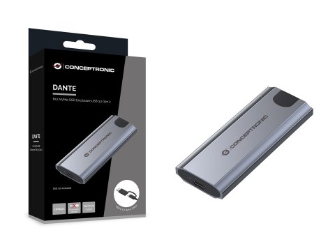 No name Conceptronic DANTE05G obudowa do dysków twardych Obudowa SSD Szary M.2