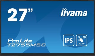 IIYAMA Iiyama ProLite T2755MSC-B1 monitor komputerowy 68,6 cm (27") 1920 x 1080 px Full HD LED Ekran dotykowy Blad Czarny