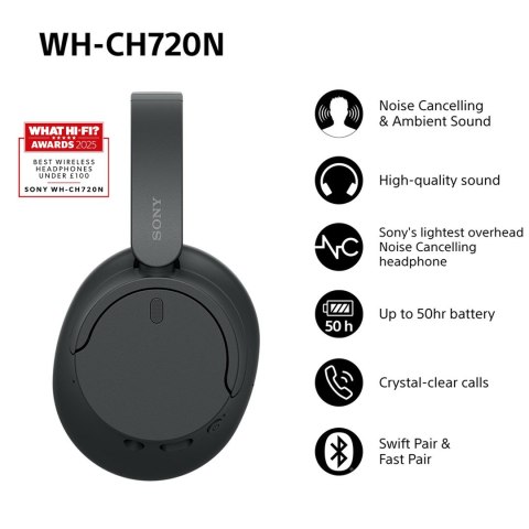Sony Sony WH-CH720 Over-Ear Noise Cancelling Black