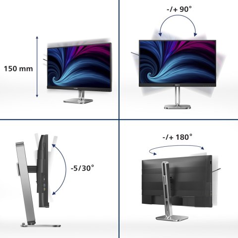 Philips Philips 27B2U4601/00 monitor komputerowy 68,6 cm (27") 2560 x 1440 px Quad HD LCD Szary