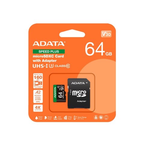ADATA ADATA Speed Plus 64 GB MicroSDXC Klasa 10