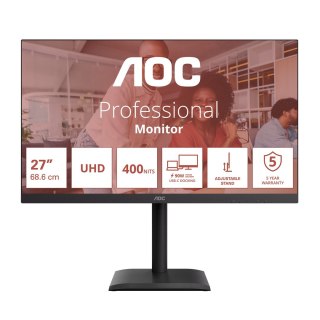 AOC AOC E4 U27E4CV monitor komputerowy 68,6 cm (27") 3840 x 2160 px 4K Ultra HD LED Czarny