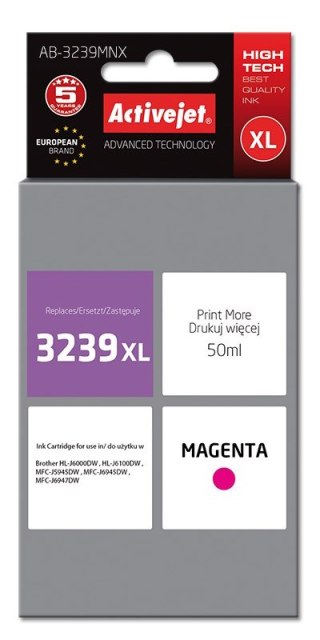 Activejet Activejet AB-3239MNX Tusz (zamiennik Brother LC3239XLM; Supreme; 50 ml; purpurowy)