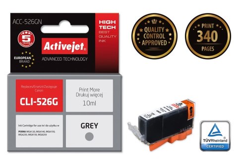 Activejet Activejet ACC-526GN Tusz (zamiennik Canon CLI-526G; Supreme; 10 ml; szary)