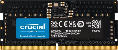 Crucial Pamięć Crucial 8GB DDR5-5600 CL46 SO-DIMM RAM 5600MHz ECC CT8G56C46S5