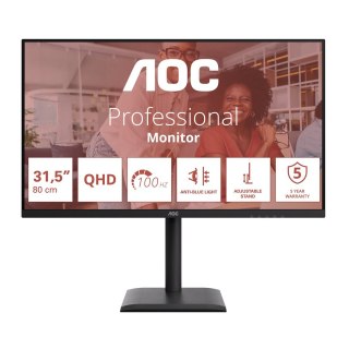 AOC AOC E4 Q32E4U monitor komputerowy 80 cm (31.5") 2560 x 1440 px Quad HD LED Czarny
