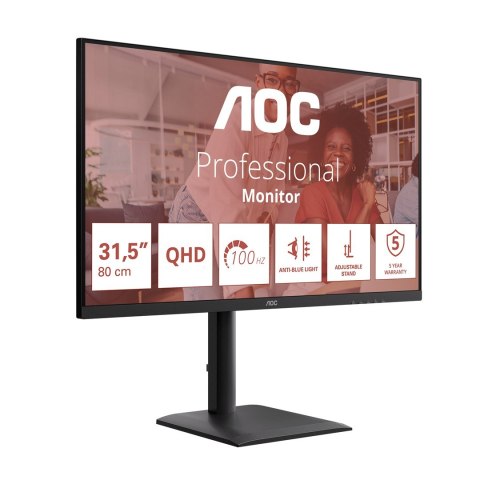 AOC AOC E4 Q32E4U monitor komputerowy 80 cm (31.5") 2560 x 1440 px Quad HD LED Czarny