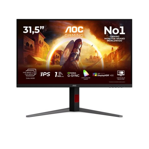 AOC AOC G4 U32G4U monitor komputerowy 80 cm (31.5") 3840 x 2160 px 4K Ultra HD Czarny, Czerwony