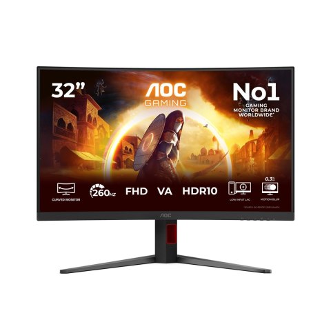 AOC Monitor 31,5" AOC G4 C32G4Z 1920x1080px Full HD LCD Curved Czarny, Czerwony
