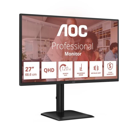 AOC Monitor AOC E4 Q27E4U 68,6cm (27") 2560x1440 Quad HD LED Czarny