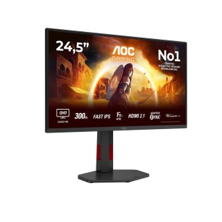 AOC Monitor AOC Q25G4SR, 24,5 cali, IPS, Złącze QHD, 16:9, 300 Hz, 1 ms, 2560 x 1440 pikseli, 400 cd/m2, Ilość portów HDMI: 2, Czarn