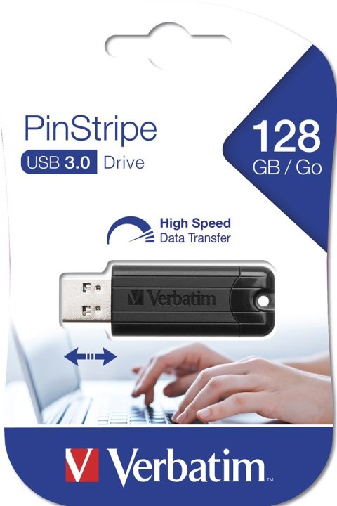 Verbatim Verbatim PinStripe pamięć USB 128 GB USB Typu-A 3.2 Gen 1 (3.1 Gen 1) Czarny