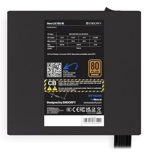 ENDORFY ENDORFY Vero L6 moduł zasilaczy 750 W 24-pin ATX ATX Czarny