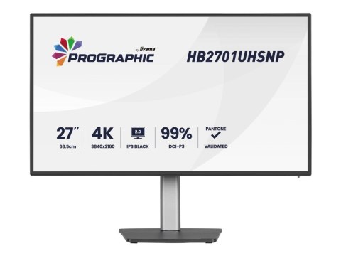 IIYAMA Iiyama PROGRAPHIC HB2701UHSNP-B1 monitor komputerowy 68,6 cm (27") 3840 x 2160 px 4K Ultra HD LCD Czarny