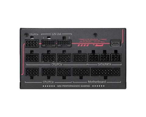 MSI MSI MPG Ai1300TS PCIE5 moduł zasilaczy 1300 W 24-pin ATX ATX Czarny