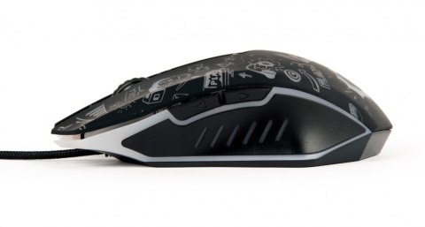 Gembird Mysz optyczna LED, 6-przyciskowa, USB, czarna