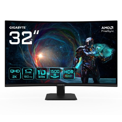 Gigabyte Gigabyte GS32QCA EU | 31.5" | VA | 180 Hz | 1 ms | 250 cd/m2 | HDMI ports quantity 2