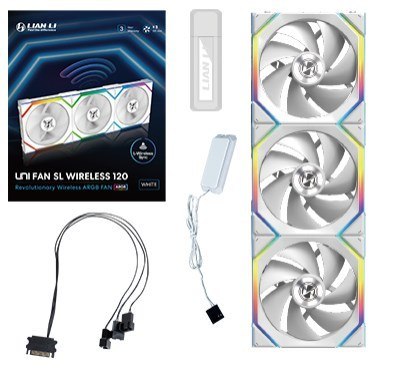 LIAN LI Lian Li UNI FAN SL Wireless 120 Obudowa komputera Wentylator 12 cm Biały 3 szt.