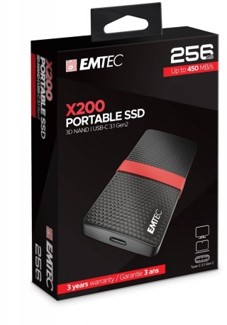 EMTEC Emtec X200 256 GB USB Type-C 3.2 Gen 1 (3.1 Gen 1) Czarny, Czerwony