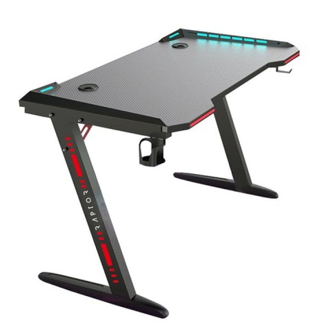 No name Biurko gamingowe Raptor GT100 120x60cm RGB czarne