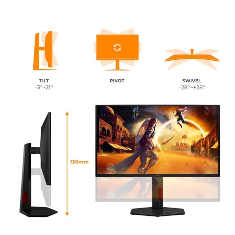 AOC AOC G4 25G4ZR monitor komputerowy 62,2 cm (24.5") 1920 x 1080 px Czarny, Czerwony