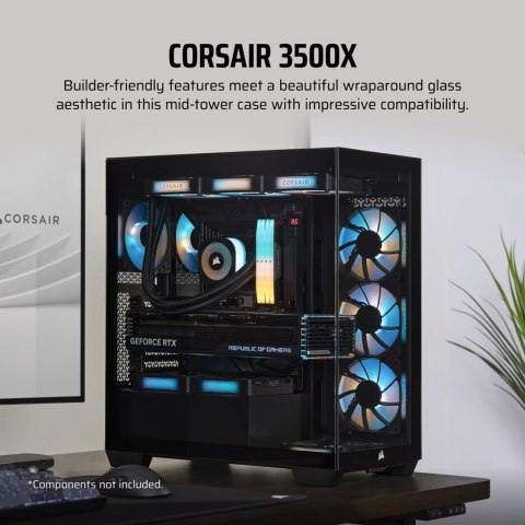 Corsair Obudowa Corsair 3500X RSR ARGB Tempered Glass Mid-Tower, Black