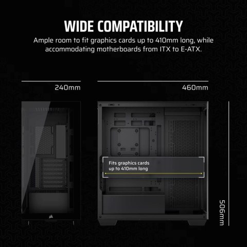Corsair Obudowa Corsair 3500X RSR ARGB Tempered Glass Mid-Tower, Black
