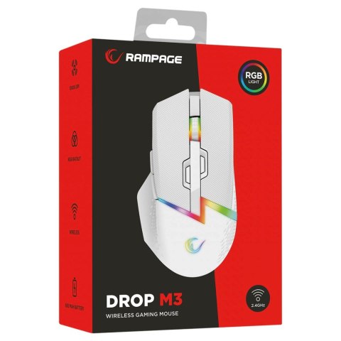 RAMPAGE RAMPAGE MYSZ BEZPRZEWODOWA DROP M3 V2 24000 DPI WHITE