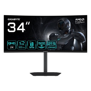 Gigabyte Monitor Gigabajt GS34WQC A 34" SS VA WQHD 120Hz 1ms 3440x1440 300cd/m2 Ilość portów HDMI: 1