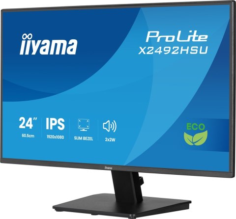 IIYAMA Iiyama ProLite 24-calowy panel IPS Full HD z wąskimi ramkami z każdej strony i klasą energetyczną B
