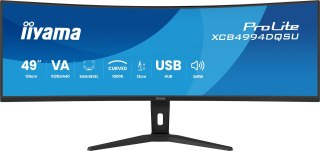 IIYAMA Iiyama ProLite XCB4994DQSU-B1 monitor komputerowy 124,5 cm (49") 5120 x 1440 px Dual QHD LCD Czarny