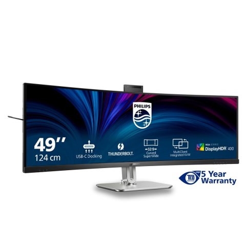 Philips Philips 49B2U6903CH/00 monitor komputerowy 124,5 cm (49") 5120 x 1440 px Dual QHD LCD Szary