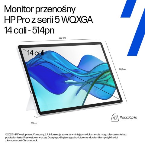 Hewlett-Packard HP Series 5 Pro 14-calowy monitor przenośny Pro z serii 5 WQXGA - 514pn