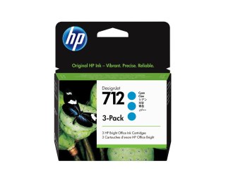 Hewlett-Packard Tusz HP 3ED77A 712 DesignJet 29ml (3szt.) Niebieski