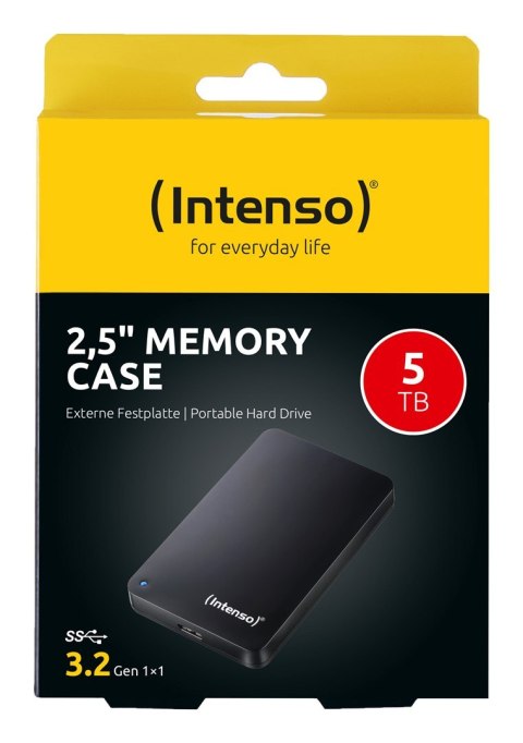 INTENSO Zewnętrzny dysk twardy Intenso 2,5" Memory Case 5TB 5400RPM 2.5" USB Typu-A 3.2 Gen 1 (3.1 Gen 1) 6021513 Czarny
