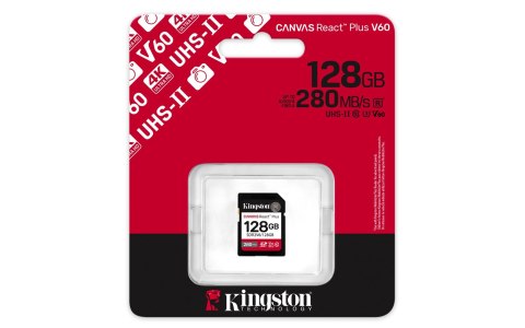 Kingston 128GB SDXC CANVAS REACT PLUS U3/UHS-II 280R/100W V60 FULL HD/4K