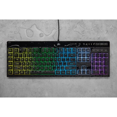 Corsair Corsair K55 RGB PRO klawiatura Gaming USB QWERTZ Niemiecki Czarny