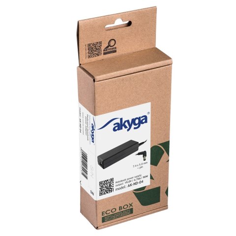 Akyga Zasilacz sieciowy Akyga AK-ND-04 do notebooka Compaq, HP (19 V; 4,74 A; 90W; 7.4 mm x 5 mm)
