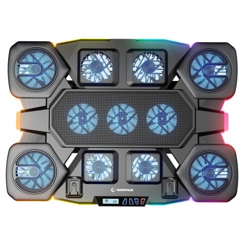 RAMPAGE RAMPAGE GAMINGOWA PODSTAWKA CHŁODZĄCA POD LAPTOP GLACIER czarna