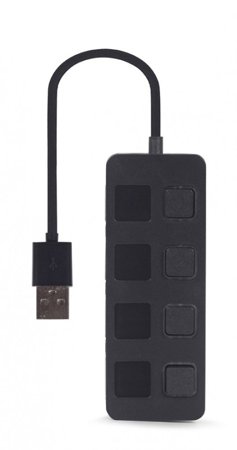 Gembird HUB USB 2.0 4-portowy z przełącznikami, czarny