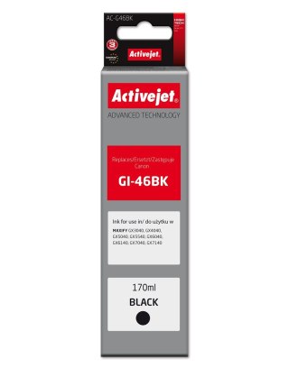Activejet Activejet AC-G46BK Buteleczka z tuszem z atramentem (zamiennik Canon GI-46BK; Supreme; 170 ml; czarny)