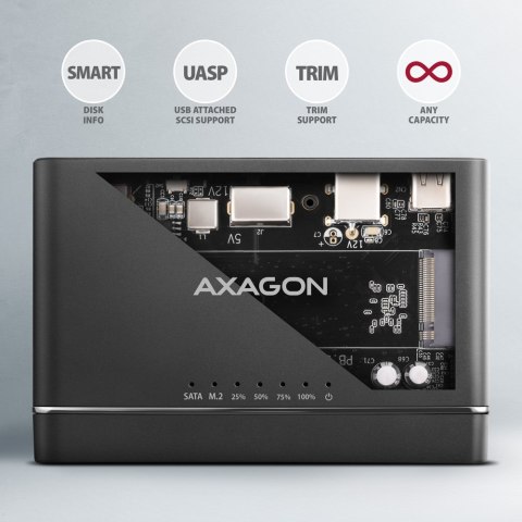 AXAGON Axagon ADSA-CC USB-C 10Gbps - NVMe M.2 SSD & SATA 2.5/3.5 SSD/HDD CLONE MASTER 2 - Digital/Daten - NVMe USB 3.2 Gen 2 (3.1 Gen 2