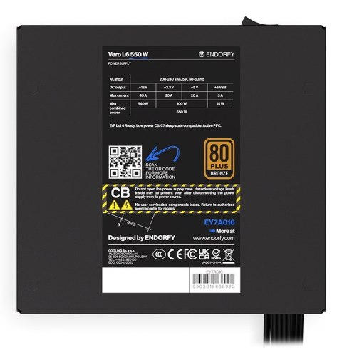ENDORFY ENDORFY Vero L6 moduł zasilaczy 550 W 24-pin ATX ATX Czarny