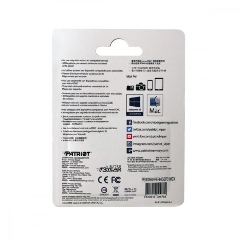 Patriot Karta pamięci microSDXC 64GB V30