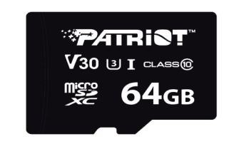 Patriot Karta pamięci microSDHC 64GB VX V30 C10 UHS-I U3
