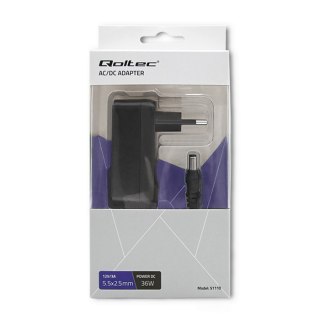 Qoltec Zasilacz sieciowy 36W | 12V | 3A | 5.5*2.5