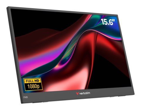 Verbatim Verbatim Portable 15.6" FHD Monitor LIGHT Przenośny monitor Czarny 39,6 cm (15.6") LCD 1920 x 1080 px