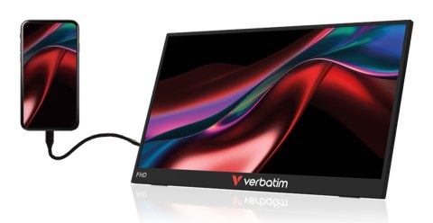 Verbatim Verbatim Portable 15.6" FHD Monitor LIGHT Przenośny monitor Czarny 39,6 cm (15.6") LCD 1920 x 1080 px