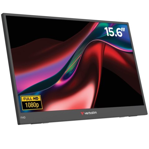 Verbatim Verbatim Portable 15.6" FHD Monitor LIGHT Przenośny monitor Czarny 39,6 cm (15.6") LCD 1920 x 1080 px
