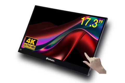 Verbatim Verbatim 32239 monitor komputerowy 43,9 cm (17.3") 3840 x 2160 px 4K Ultra HD LCD Ekran dotykowy Czarny